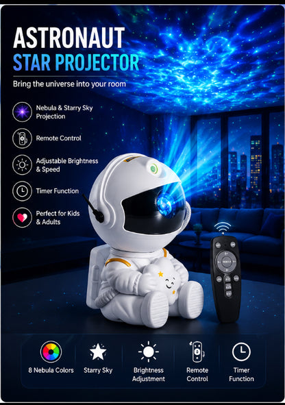 Astronaut LED Galaxy Projector for Bedroom